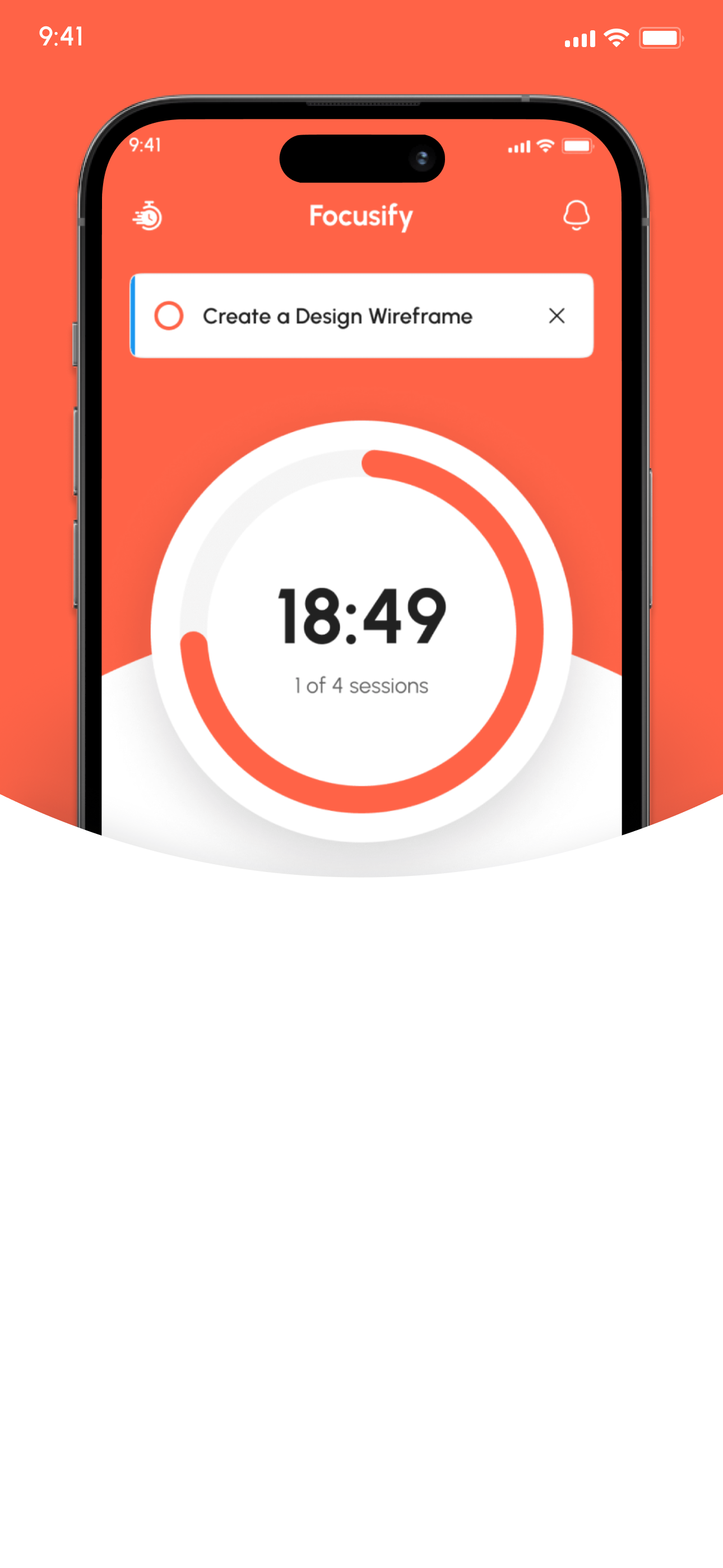 FocusChunks Pomodoro timer screen