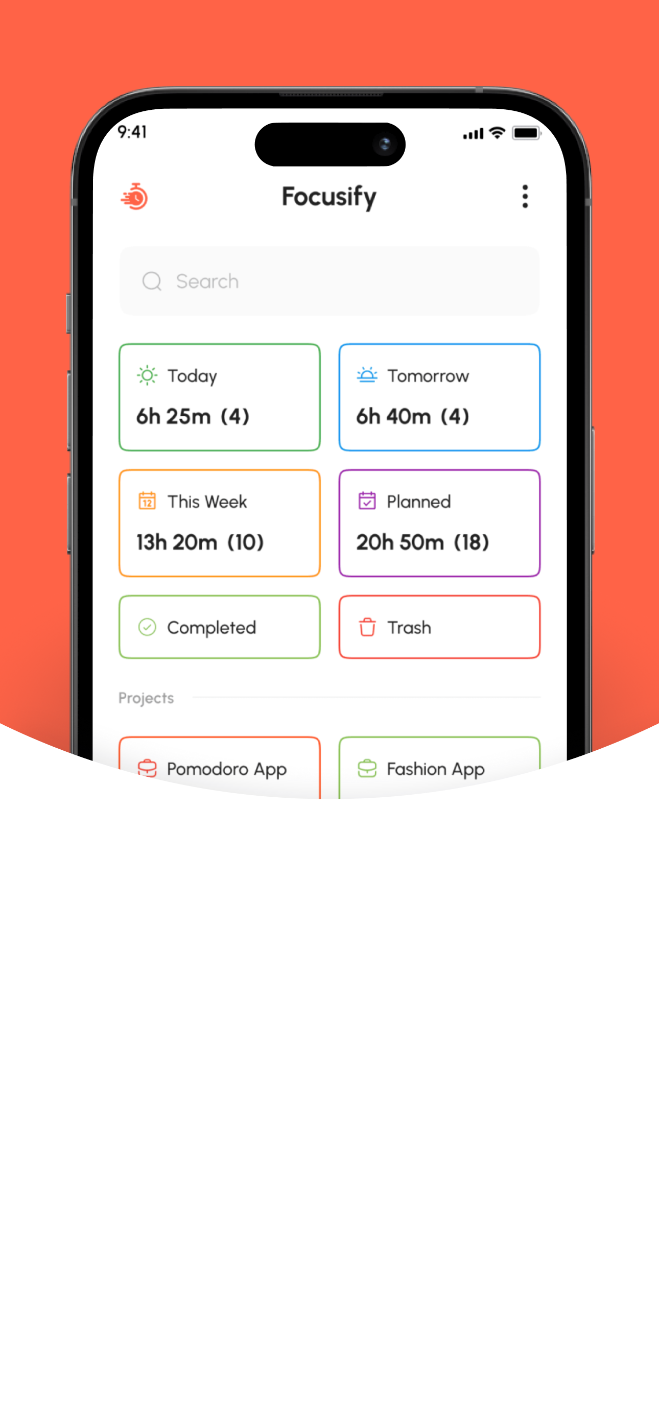 FocusChunks task management screen